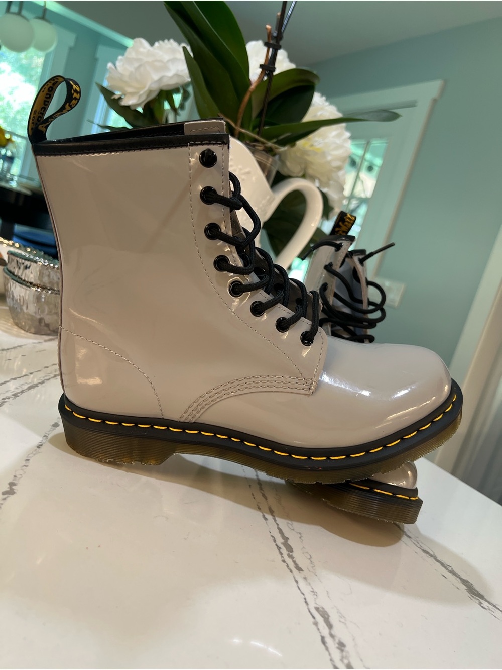 Dr. Martens 1460 Zinc Grey Patent Lamper Boots Sz 10 - Picture 16 of 16